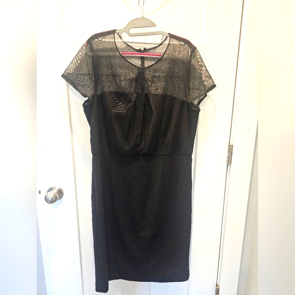 JS Collections Black Illusion Sheath Dress Size 16 Elegant Cocktail Evening Part - Picture 1 of 12